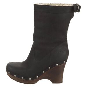 Black Shearling-Lined Women’s Clog Boots